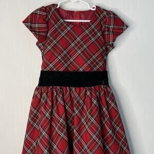 Swea Pea & Lilli Girls Plaid Tartan Holiday Lined Midi Dress Made In USA Size 7